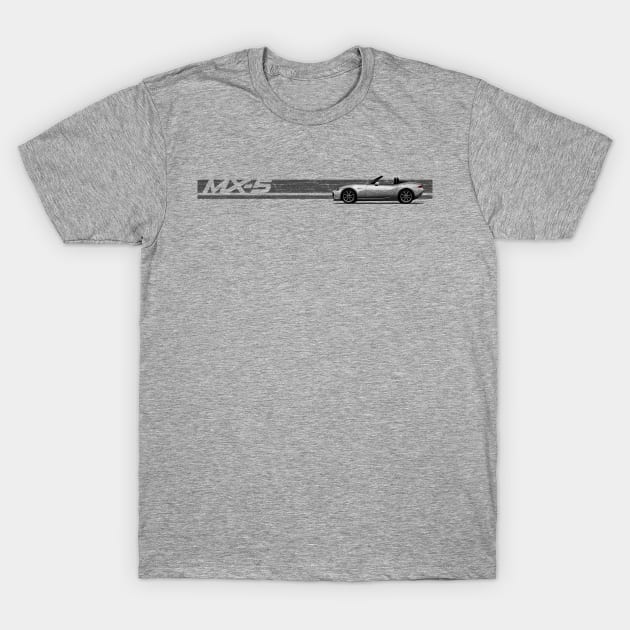 Iconic classic roadster japanese convertible sports car drawing T-Shirt by jaagdesign